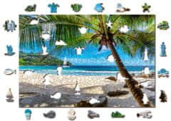 Wooden city Fa puzzle Beach a Paradise Islanden, Karib-tenger 2 az 1-ben, 505 darab ECO