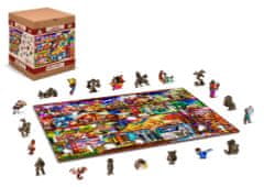 Wooden city Fa puzzle Utazási könyves polc 2 az 1-ben, 505 darab ECO