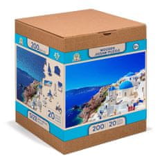 Wooden city Fából készült puzzle Santorini, Görögország 2 az 1-ben 200 darab ECO