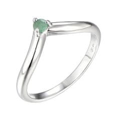 Brilio Silver Minimalista ezüst gyűrű smaragddal Precious Stone SR09001E (Kerület 58 mm)