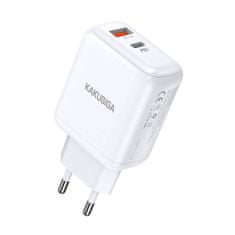 Kaku KSC-670 hálózati töltő adapter USB-C 30W, USB QC + kábel USB-C / Lightning, fehér