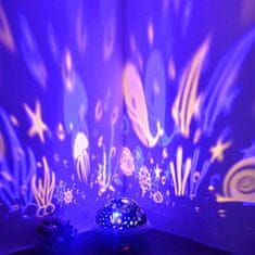 MG Bedside Lamp projektor nočnej oblohy, kék