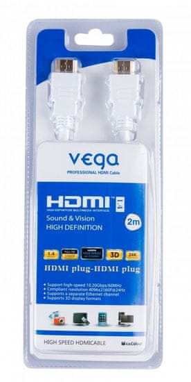 VEGA AA-890 HDMI-kábel Professional 3D arany 2m fehér
