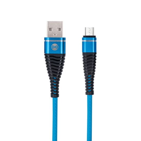 Forever GSM045627 mikro-USB kábel Shark kék 1m 2A, kék