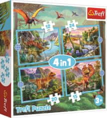 Trefl Puzzle Egyedi dinoszauruszok 4 az 1-ben (12,15,20,24 darab)