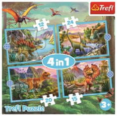 Trefl Puzzle Egyedi dinoszauruszok 4 az 1-ben (12,15,20,24 darab)