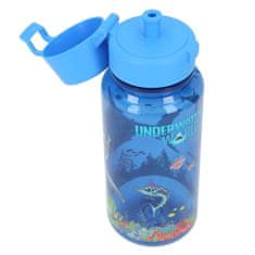 Műanyag palack Víz alatti világ, Kék, tengeri állatokkal, 400 ml