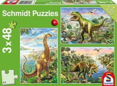 Schmidt Dinosaur Adventure puzzle 3x48 darab