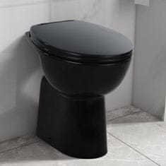 Vidaxl fekete kerámia perem nélküli magas WC finoman záródó fedéllel 145780