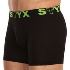 Styx 3PACK Fekete long férfi boxeralsó sport gumi (U9606162) - méret XL