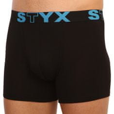 Styx 3PACK Fekete long férfi boxeralsó sport gumi (U9606162) - méret XL
