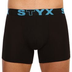 Styx 3PACK Fekete long férfi boxeralsó sport gumi (U9606162) - méret L