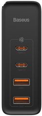BASEUS GaN2 Pro gyorstöltő adapter 2x Type-C + 2x USB-A 100W, CCGAN2P-L01, fekete