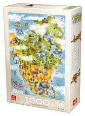DEICO Puzzle Rajzfilm Amerika térképe 1000 db