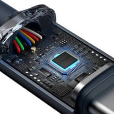 BASEUS Crystal Shine sorozatú töltő / adatkábel USB-C / USB-C 100W 1,2m CAJY000601, Fekete