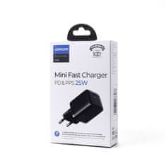 Joyroom Mini Fast Charger hálózati töltő adapter USB-C 25W 3A, fekete