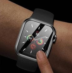 Coteetci 4D védőüveg teljes felületű ragasztással, fekete szegéllyel Apple Watch 7, 41mm, készülékhez