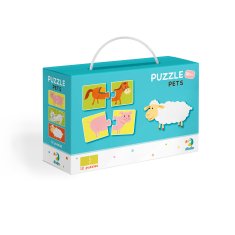 DoDo Puzzle Duo 12x2 darab, 2 csomagos készlet, Állatok, Számok és Gyümölcsök