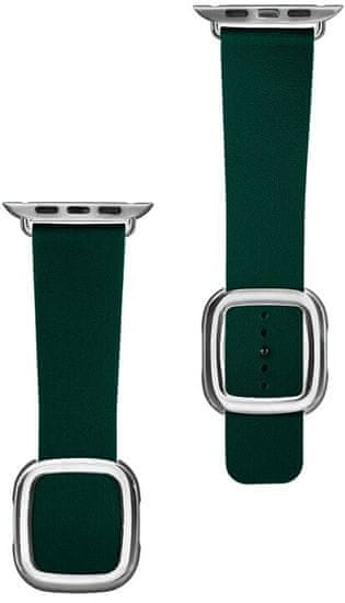 Coteetci Nobleman mágneses bőr pánt Apple Watch, 38/40/41mm készülékhez, zöld