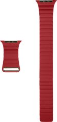 Coteetci Loop Band mágneses bőr pánt Apple Watch, 42/44/45mm készülékhez, piros