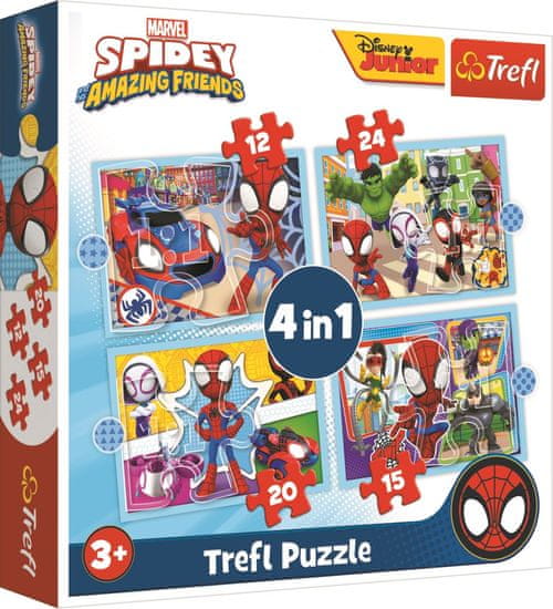 Trefl Puzzle Spidey és csodálatos barátai 4 az 1-ben (12,15,20,24 darab)
