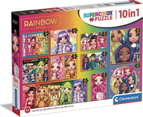 Clementoni Puzzle Rainbow High 10 az 1-ben