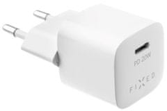 FIXED Mini hálózati töltőkészlet USB-C kimenettel és USB-C / Lightning kábellel, PD támogatás, 1 m, MFI, 20W FIXC20M-CL-WH, fehér