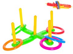 Dobálós játék gyűrűkkel - vegyes színek (zöld, piros)