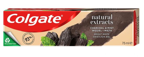 Colgate Naturals Charcoal & Mint fehérítő fogkrém, 75 ml