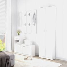 shumee magasfényű fehér forgácslap előszobaszekrény 55 x 25 x 189 cm