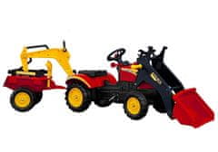 shumee Traktor pótkocsival és pedálos kanállal, Benson Red