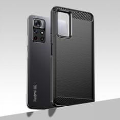 MG Carbon Case Flexible szilikon tok Xiaomi Poco M4 Pro 5G, fekete