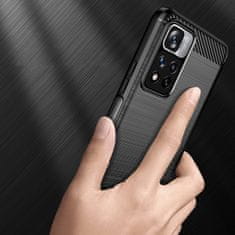 MG Carbon Case Flexible szilikon tok Xiaomi Poco X4 NFC, fekete