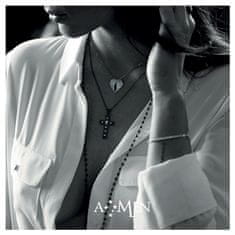 Amen Romance CLBN időtálló ezüst nyaklánc fekete kristályokkal (Hossz 45 cm)