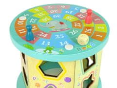 Lean-toys Fából készült oktatási kocka számsoroló játék gyalogok labirintus gyöngyök
