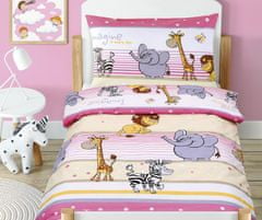 Gyermek ágynemű pamut Beata - 100x135, 45x60 cm - Safari pink