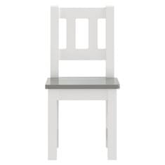 shumee 3-részes fehér-szürke színű MDF gyerekasztal- és székkészlet