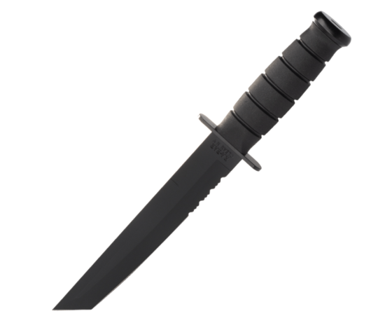 KA-BAR® 1245 Black Tanto Knife taktikai kés 20,2 cm, fekete, Kraton, műanyag tok