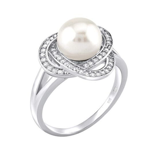 Silvego Laguna ezüst gyűrű valódi természetes fehér gyönggyel LPS0044W