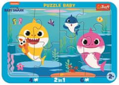 Trefl Baba puzzle Baby Shark: Boldog cápák 2 az 1-ben, 10 darab