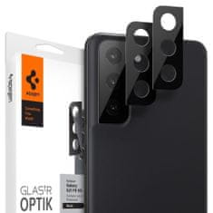 Spigen Optik.Tr 2x üvegfólia kamerára Samsung Galaxy S21 FE, fekete