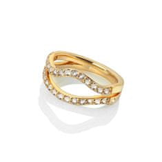 Hot Diamonds Luxus aranyozott gyűrű gyémánttal és topázzal Jac Jossa Soul DR223 (Kerület 55 mm)