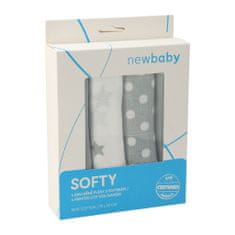 NEW BABY Új Baby Softy nyomtatott pamut pelenkák 70 x 70 cm 4 db szürke és fehér