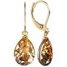 Levien Elegáns aranyozott fülbevalók kristályokkal Pear Golden Shadow