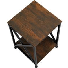 tectake Carlton dohányzóasztal 40,5x40,5x52,5cm - Ipari sötét fa