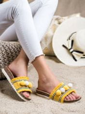 Amiatex Női papucs 88511 + Nőin zokni Gatta Calzino Strech, sárga és arany árnyalat, 36