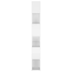 Greatstore magasfényű fehér térelválasztó könyvszekrény 100 x 24 x 188 cm