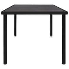 Greatstore fekete acél kerti asztal üveg asztallappal 150 x 90 x 74 cm