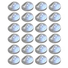 Greatstore 24 db ezüstszínű kerek kültéri napelemes LED falilámpa