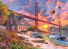 Trefl Wood Craft Origin puzzle Sunset over the Golden Gate 1000 db